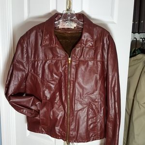 Jean-Pierre genuine leather Brown biker jacket